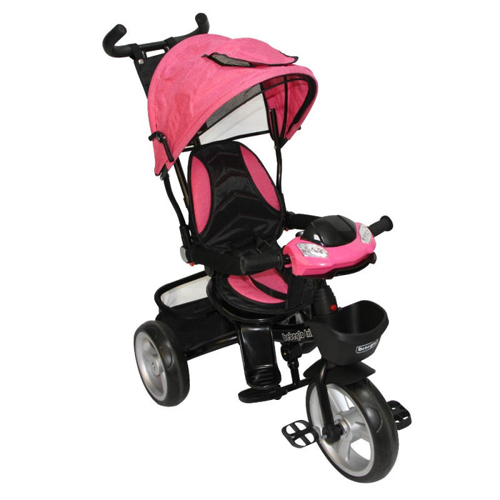 Triciclo Paseo Reversible con Bluetooth Bebeglo RS-4080-2 Fucsia