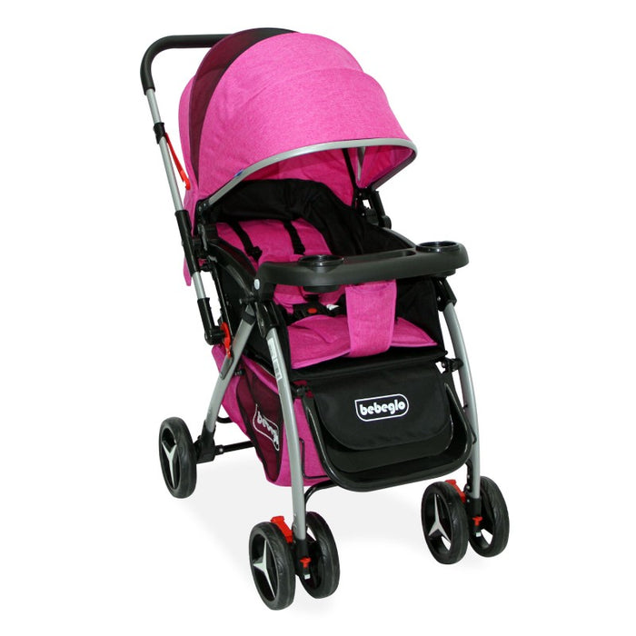 Coche Cuna Manillar Reversible Atlas Fucsia