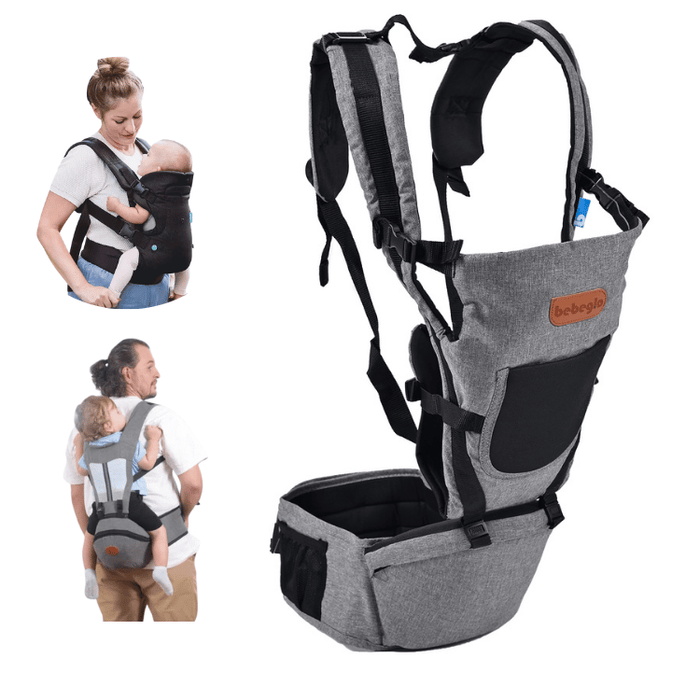Canguro Porta Bebés Múltiples Etapas Bebeglo RS-80180-1 Gris