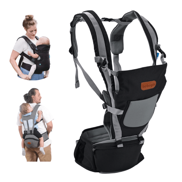 Canguro Porta Bebés Múltiples Etapas Bebeglo RS-80180-2 Negro