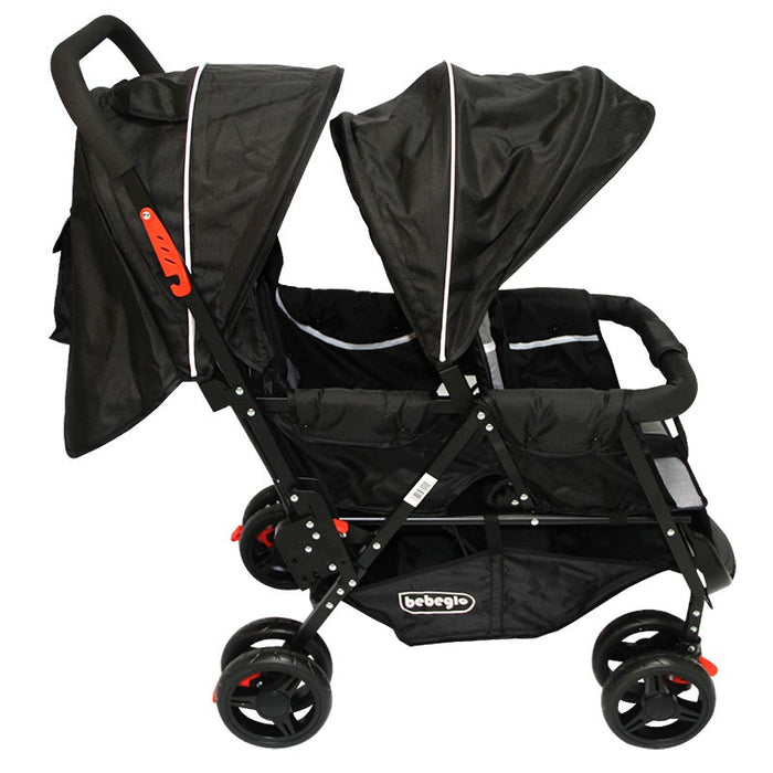 Coche Doble Duo Prix Bebeglo Negro/Gris