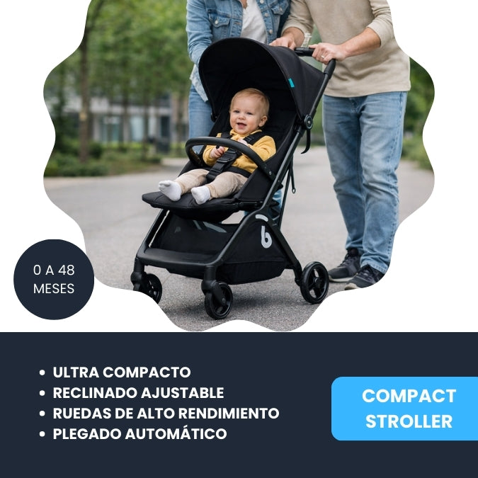 COCHE DE PASEO BEBÉ ULTRA COMPACTO AUTOMÁTICO LIVIANO BEBEGLO COMPACT STROLLER RS-1337-1