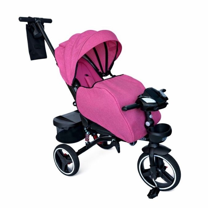 TRICICLO TRIKE PLUS CON COBERTOR MULTIETAPAS RS-4090-6 FUCSIA
