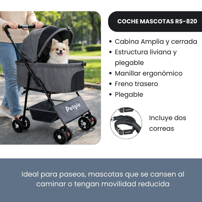 Coche Para Mascotas Petglo RS-820-1 Color Gris