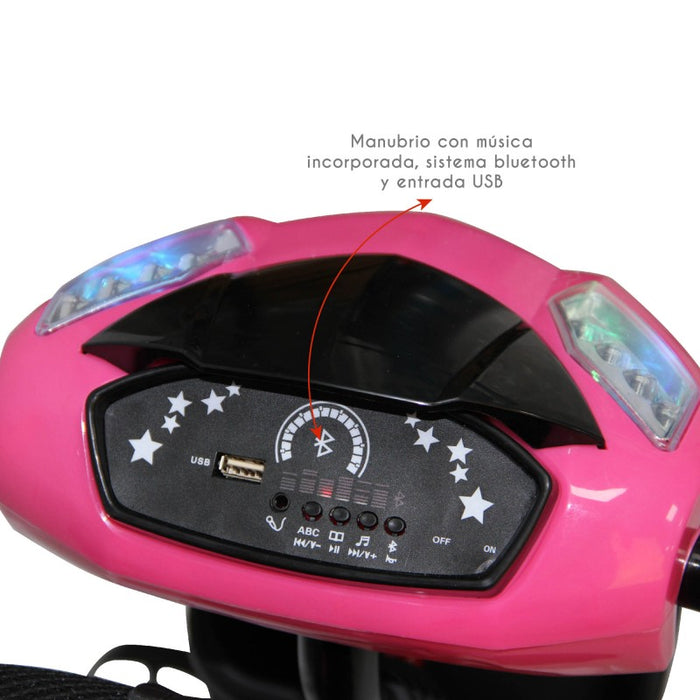 Triciclo Paseo Reversible con Bluetooth Bebeglo RS-4080-2 Fucsia