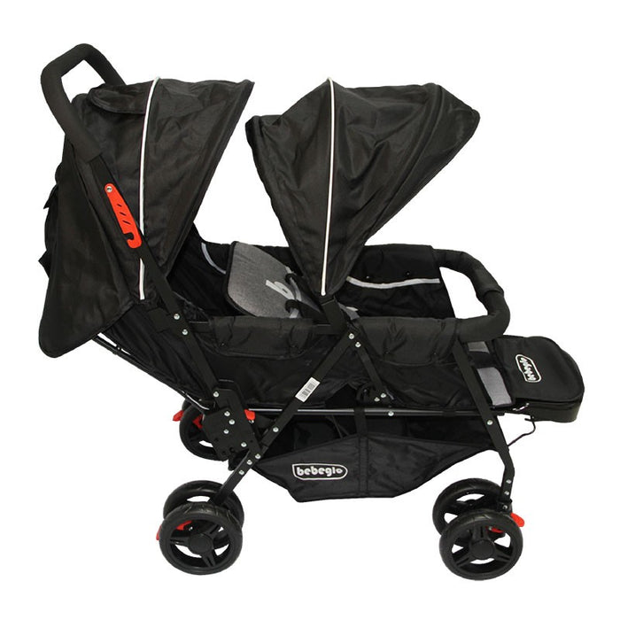 Coche Doble Duo Prix Bebeglo Negro/Gris