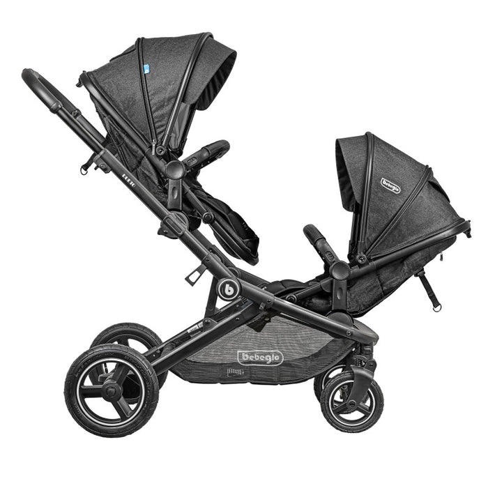 Coche Doble Travel System Bebeglo Dueto Negro