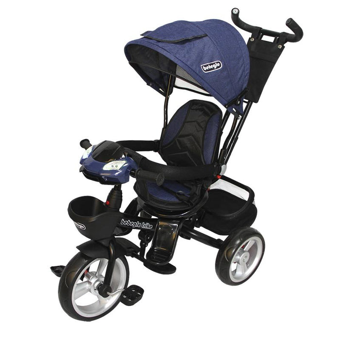 Triciclo Paseo Reversible con Bluetooth Bebeglo  RS-4080-1 Azul