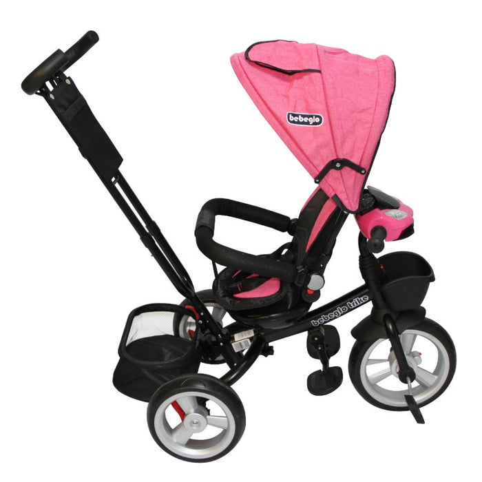 Triciclo Paseo Reversible con Bluetooth Bebeglo RS-4080-2 Fucsia