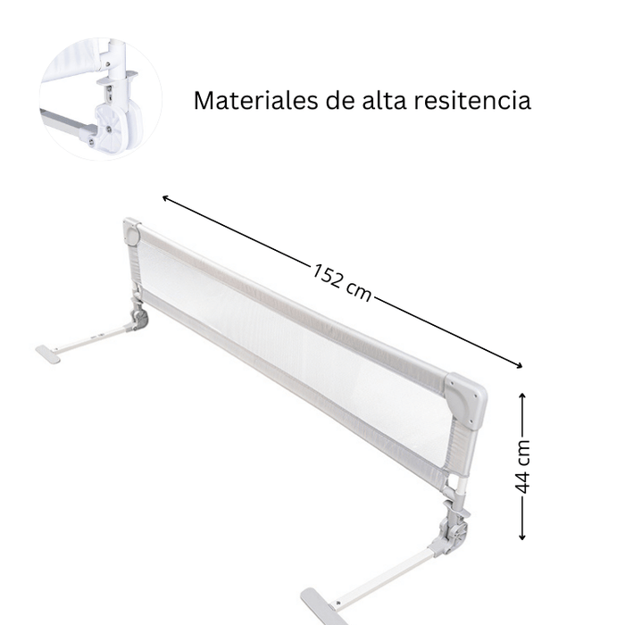 Baranda De Seguridad Bebé Para Cama 152X44 Gris RS-80020
