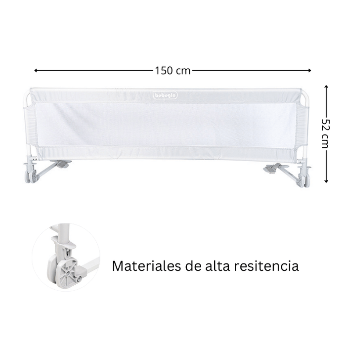 Baranda De Cama Segura Extra Larga Box Spring 150x52cm RS-80052-4 Gris