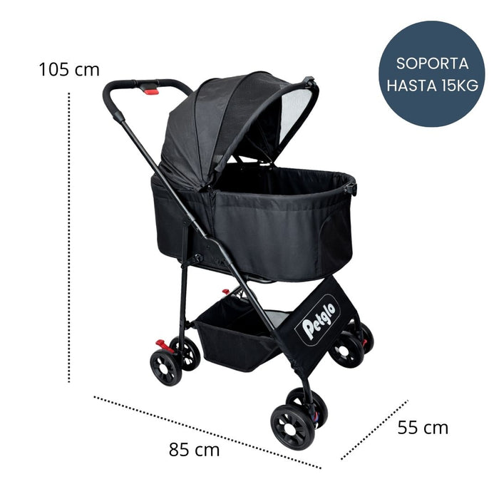 Coche Para Mascotas Petglo RS-820-4 Color Negro