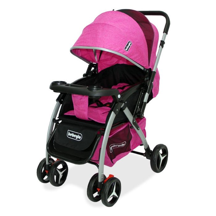 Coche Cuna Manillar Reversible Atlas Fucsia