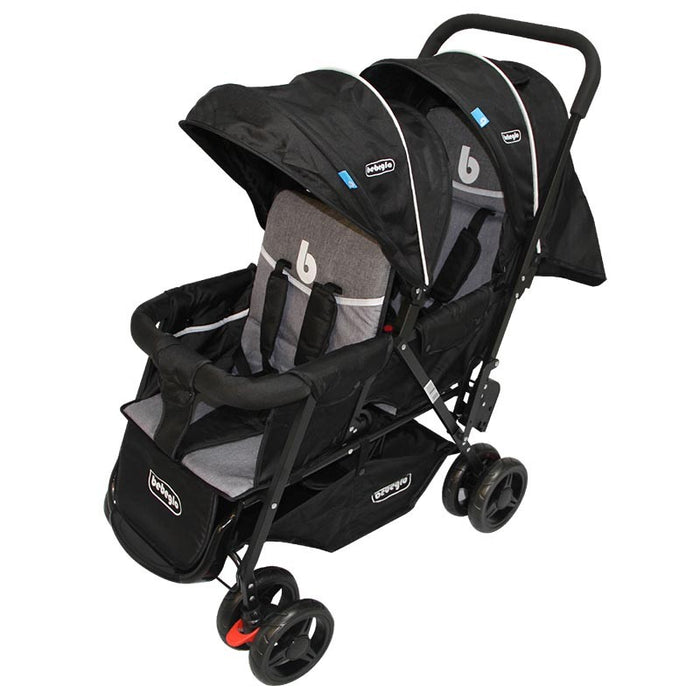 Coche Doble Duo Prix Bebeglo Negro/Gris