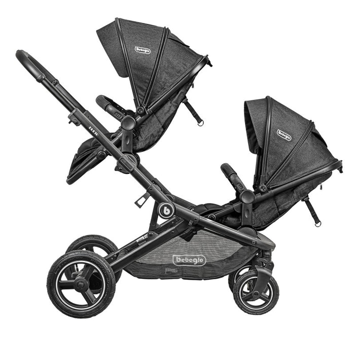 Coche Doble Travel System Bebeglo Dueto Negro