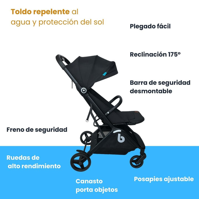 COCHE DE PASEO BEBÉ ULTRA COMPACTO AUTOMÁTICO LIVIANO BEBEGLO COMPACT STROLLER RS-1337-1