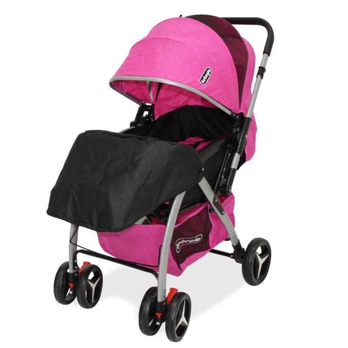 Coche Cuna Manillar Reversible Atlas Fucsia