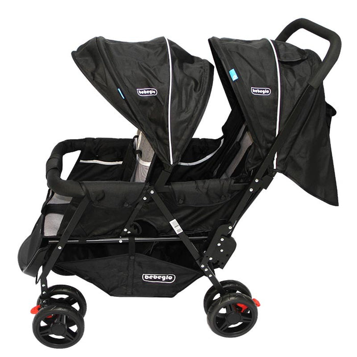 Coche Doble Duo Prix Bebeglo Negro/Gris