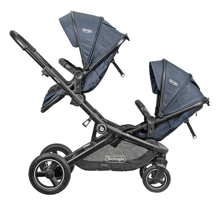 Coche Doble Travel System Bebeglo Dueto  Gris