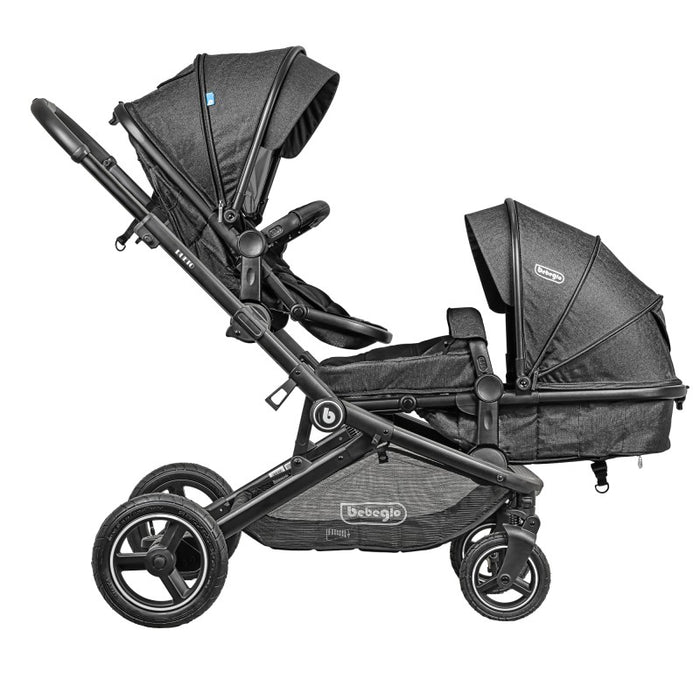 Coche Doble Travel System Bebeglo Dueto Negro