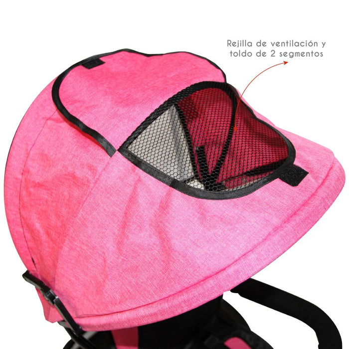 Triciclo Paseo Reversible con Bluetooth Bebeglo RS-4080-2 Fucsia
