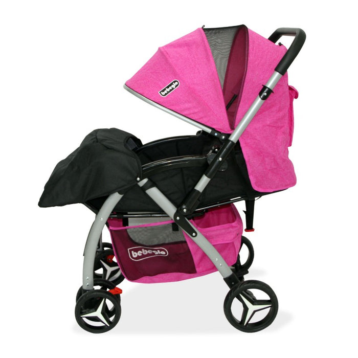 Coche Cuna Manillar Reversible Atlas Fucsia