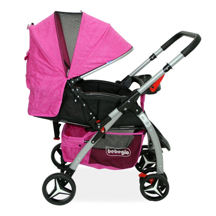 Coche Cuna Manillar Reversible Atlas Fucsia