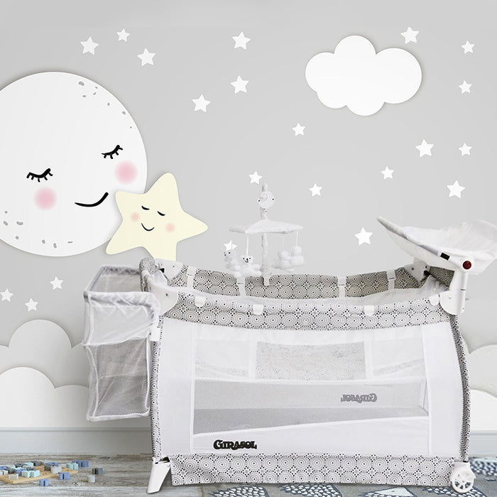 Cuna Corral Pack & Play 2 Alturas Con Móvil Musical