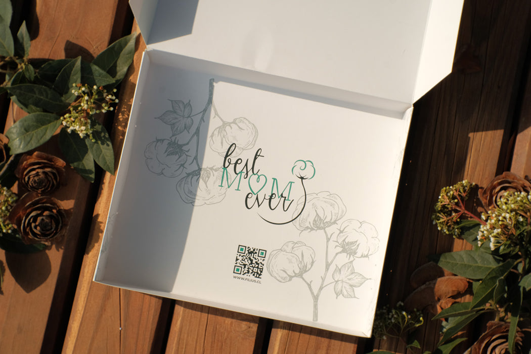 Ajuar bebe algodón blanco 6pza caja regalo